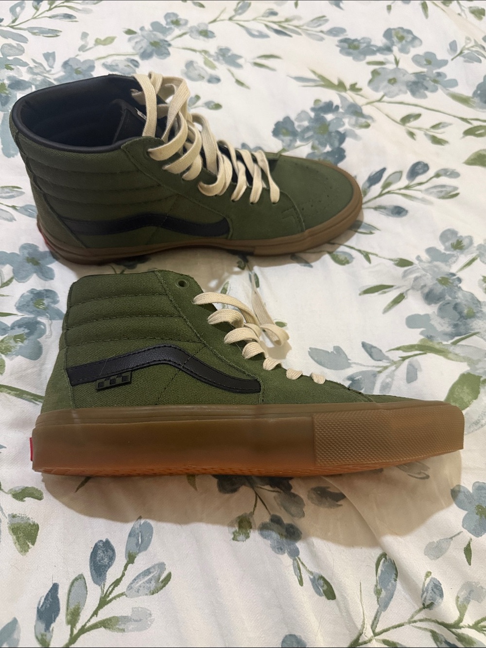 Vans Olive Green High-Top Sneakers with Gum Sole